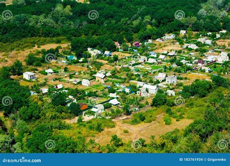 Aerial View Over the Small Town Stock Photo - Image of road, landscape ...