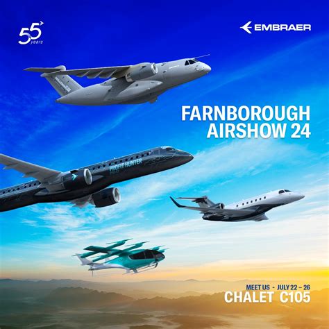 Embraer terá presença marcante no Farnborough Airshow