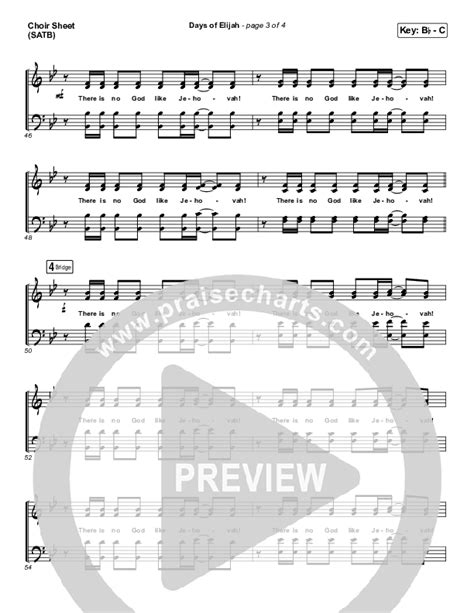 Days Of Elijah Choir Sheet Music Pdf Robin Mark Praisecharts