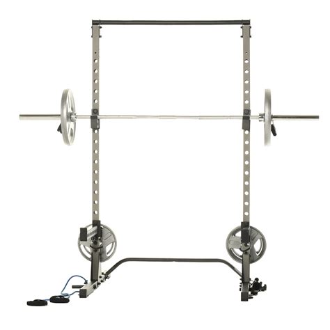 Fitness Reality Squat Rack Power Cage With J Hooks Landmine 360° Swivel Weight Plate Storage