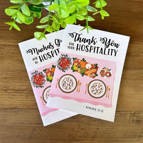 Thank You For Your Hospitality Greeting Card Hospitality Card Jw