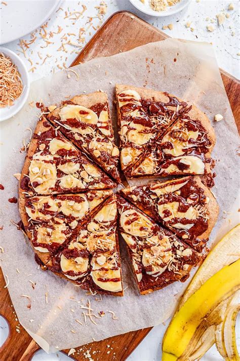 Healthy Food Nutella Pizza With Banana Dessert Pizza