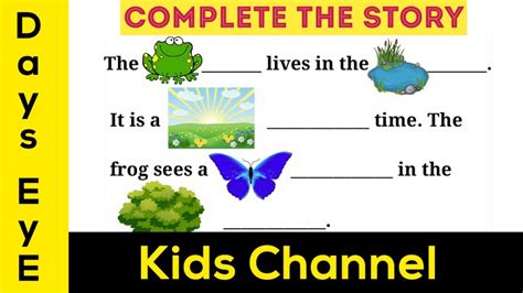 Cbse English Worksheet For Kg Complete The Story The Froggy Use