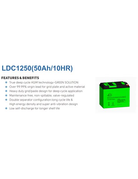 Batterie Ldc V Ah Evf Leoch Plomb Carbone