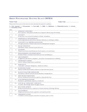 Brief Psychiatric Rating Scale Bprs UBM Medica 2020 2024 Fill And