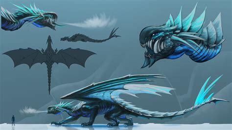 Artstation 2d Ice Dragon Concept