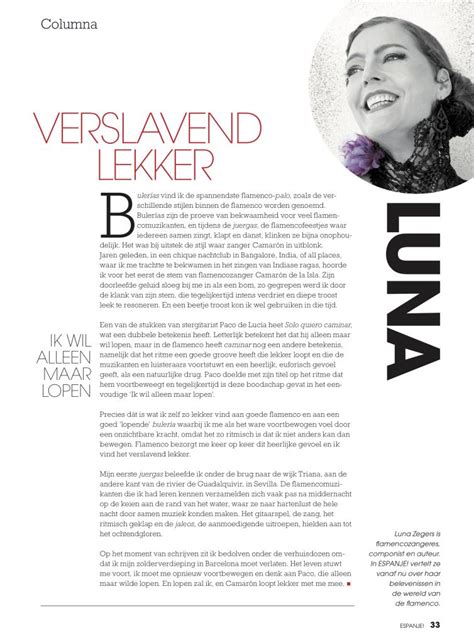 Column For Glossy Magazine Espanje Luna Zegers