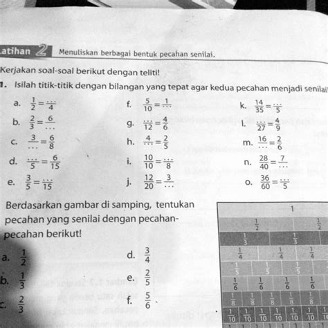 Solved Bilangan Yg Tepat Agar Kedua Pecahan Menjadi Senilai Dari