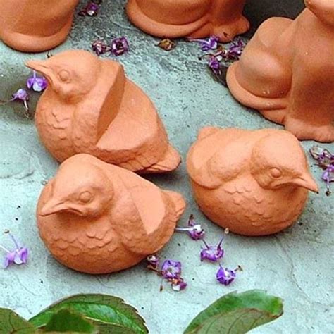 Craft Supplies Tools Home Hobby Set Of 3 Terracotta Pot Feet Cat