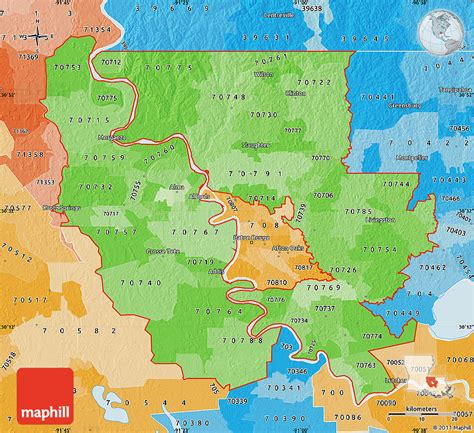 Political Shades Map Of Zip Codes Starting With 707