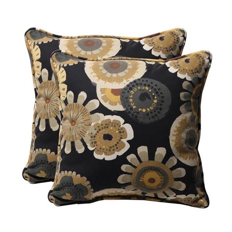 Shop Pillow Perfect Floral Black Square Throw Pillow At