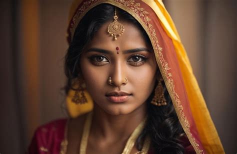 Premium AI Image Portrait Of Beautiful Indian Woman