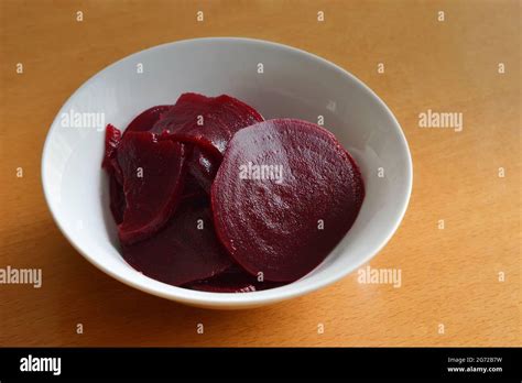 Pickled Red Beet Salad In Bowl Stock Photo Alamy