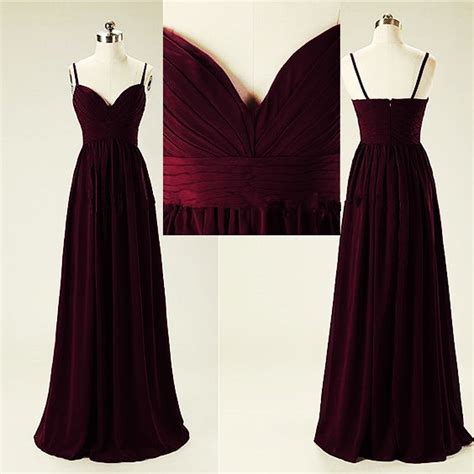 Maroon Straps V Neckline Prom Dresses 2018 Prom Dresses Party Dresses