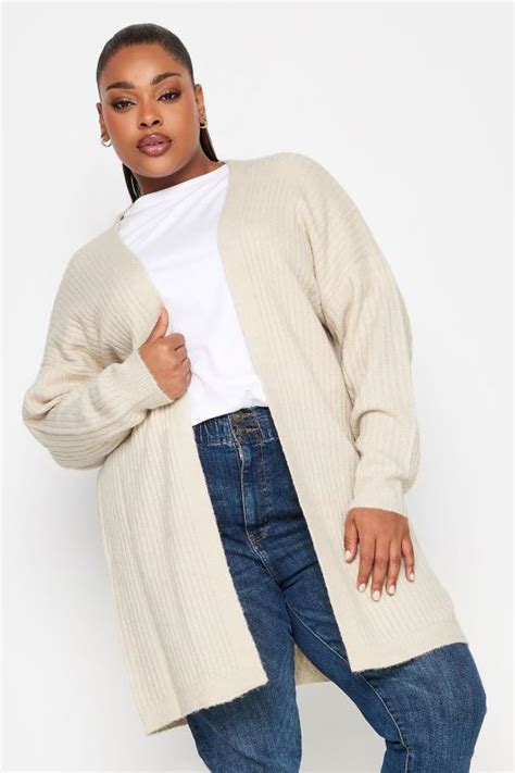 Yours Plus Size Cream Ribbed Knit Cardigan Yours Clothing