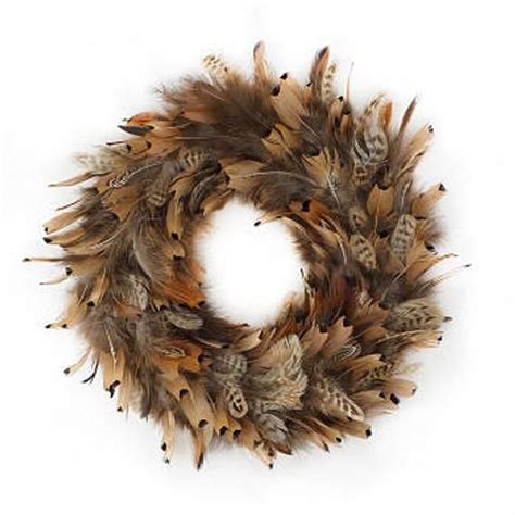 Small Decorative Wreath Natural Pheasant Feather Wreath Thanksgiving