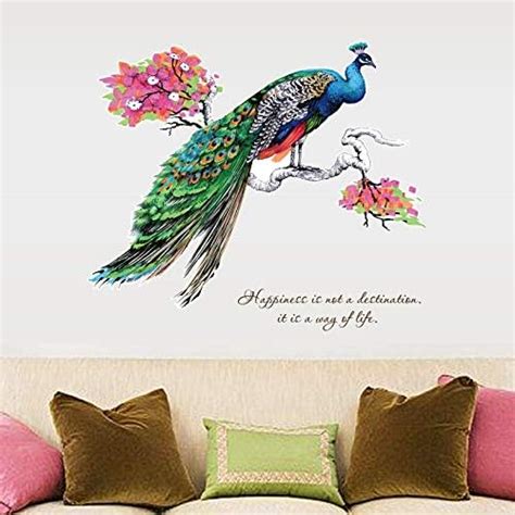 Decals Design Peacock Birds Nature Wall Sticker Pvc Vinyl Cm X