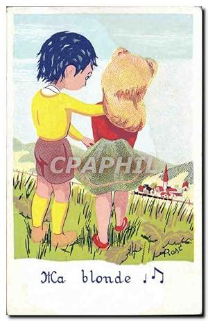 Carte Postale Ancienne Fantaisie Illustrateur Enfants Ma Blonde