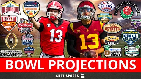 New College Football Bowl Projections 2022 Cfp Semifinals New Years