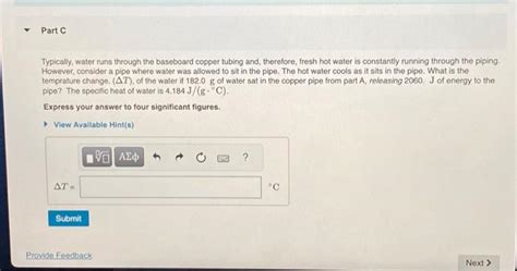 Solved Pm Core Chemistry Skill Using The Heat Equation 14 Chegg