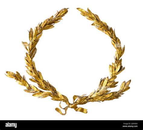 Isolated Gold Laurel Wreath Leaves Fotos Und Bildmaterial In Hoher