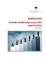 BSBMGT605 Learner Guide V2 0 Pdf BSBMGT605 Provide Leadership Across