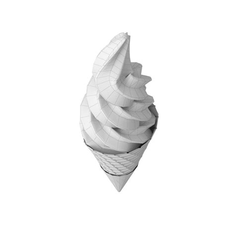 3d Model Black And Violet Dual Flavor Soft Serve Ice Cream 3d Vr Ar