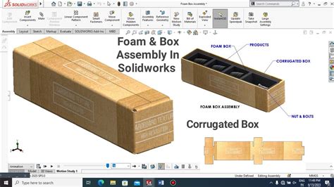 Solidworks Tutorials Box Foam Assembly In Solidworks Youtube