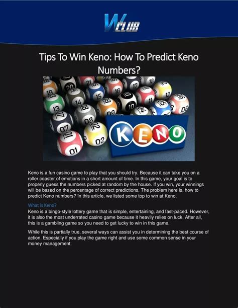 PPT Tips To Win Keno How To Predict Keno Numbers PowerPoint