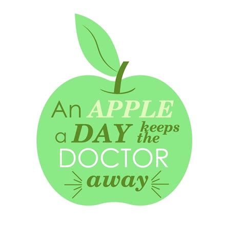 Premium Vector Green Apple With Phrase An Apple A Day Keeps The