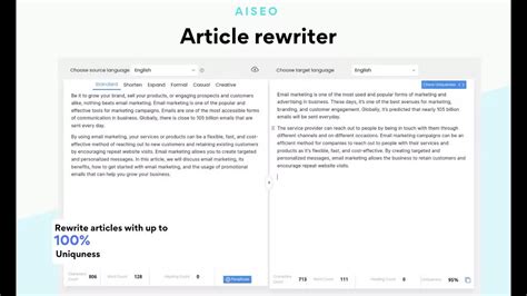 Rewrite Reword Articles At Scale With AISEO Paraphraser YouTube