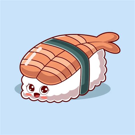 Premium Vector Cute Sushi Character Design Illustration