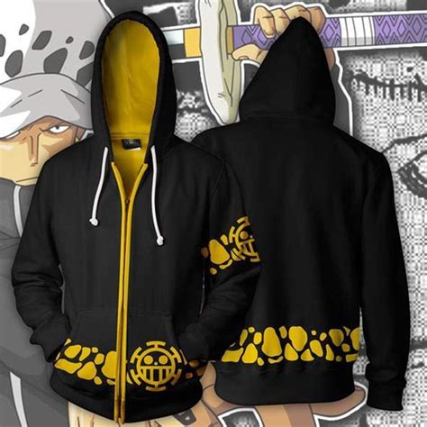 Trafalgar Law Hoodie One Piece Jacket Unisex Casual Zipper Hoodie