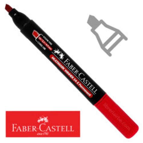 Plumón permanente desechable punta biselada Faber Castell rojo La