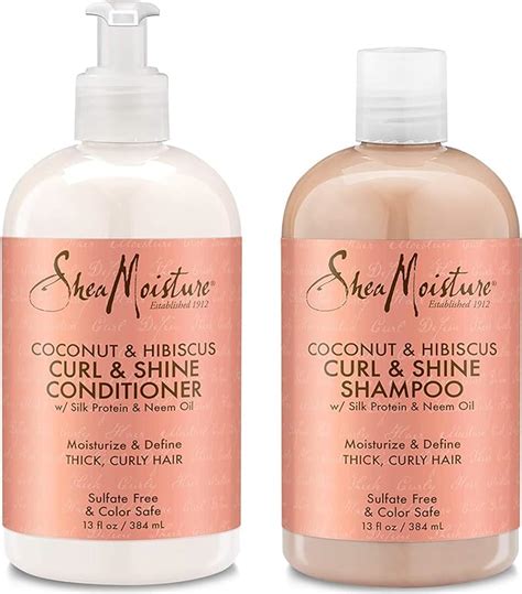 Shea Moisture Cleanse And Condition Pack Coconut And Hibiscus Curl And Shine Shampoo And Curl And