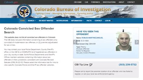 Sex Offender Registration Unit Colorado Bureau Of Investigation