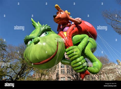 The Grinch balloon at the 92nd Annual Macy’s Thanksgiving Day Parade in New York on Nov. 22 ...