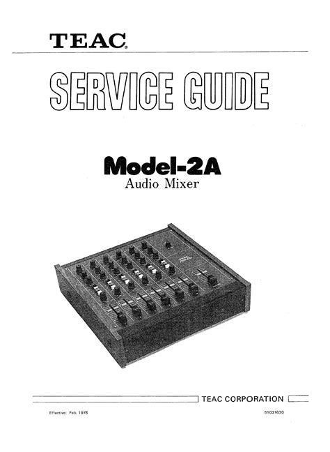 Service Manual for TEAC MODEL-2A - Download