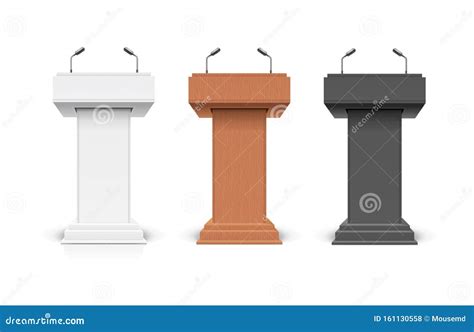 Realistic Detailed D Different Types Podium Tribune Debate Or Stage