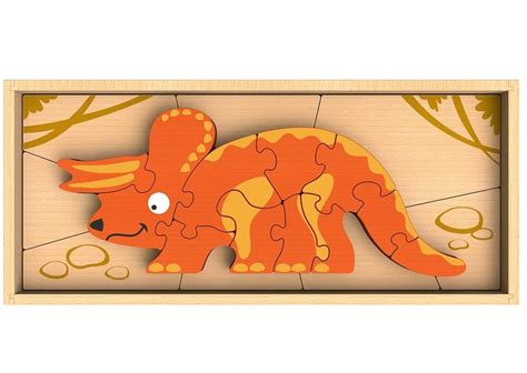 Dinosaur Skeleton Triceratops - Chunky Wooden Puzzles