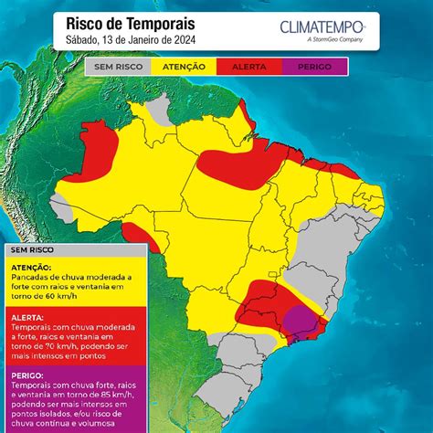 Notícias Sudeste Nordeste e Norte têm maior risco de temporais hoje