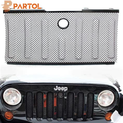 Partol Mesh Grill Insert Grille Front Bumper Racing Grille For Jeep Wrangler Jk 2007 2008 2009