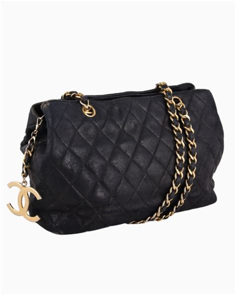 Bolsa Chanel Original Quilted Vintage Azul Feminina