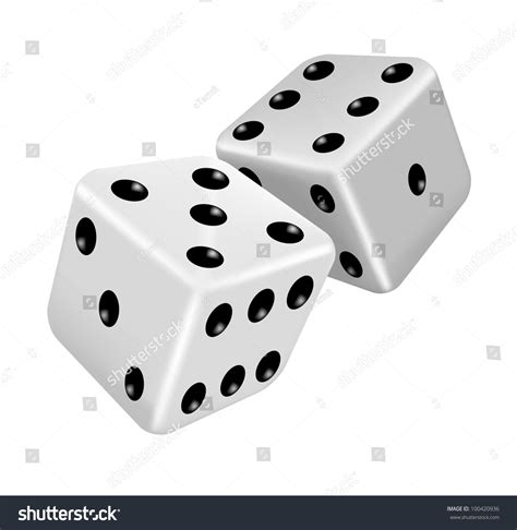 Vector Illustration Two White Dice Stock Vector Royalty Free 100420936