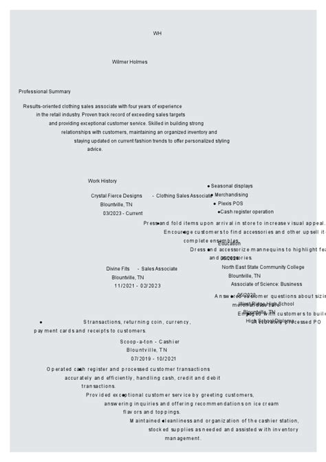 6 Retail Sales Associate Resume Examples Templates