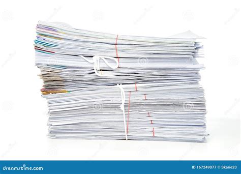 Stack Of Documents Isolated On White Background Documents Pile Stock