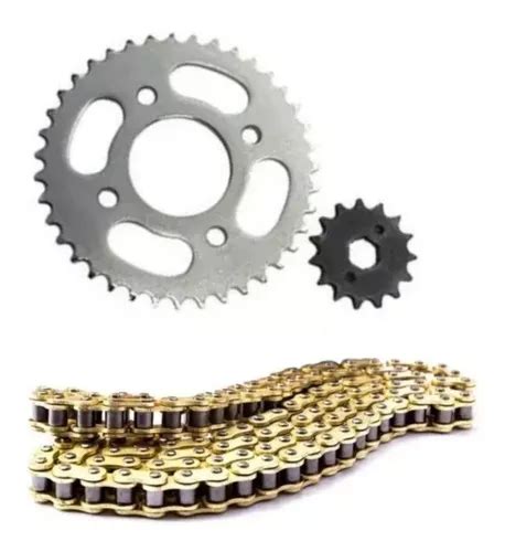 Kit De Arrastre Sprocket Cadena Dorada Italika Z Sz Env O Gratis