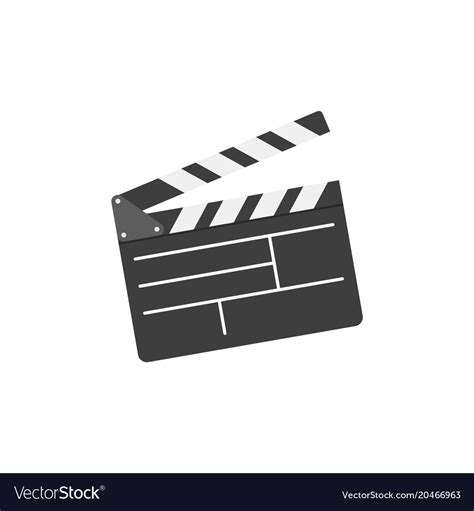 Movie clapper board in flat style Royalty Free Vector Image