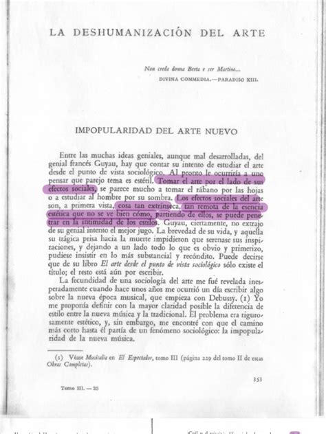 Ortega Y Gasset Jose 1925 1947 La Deshumanizacion Del Arte Pdf