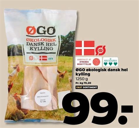 ØGO økologisk dansk hel kylling tilbud hos Netto